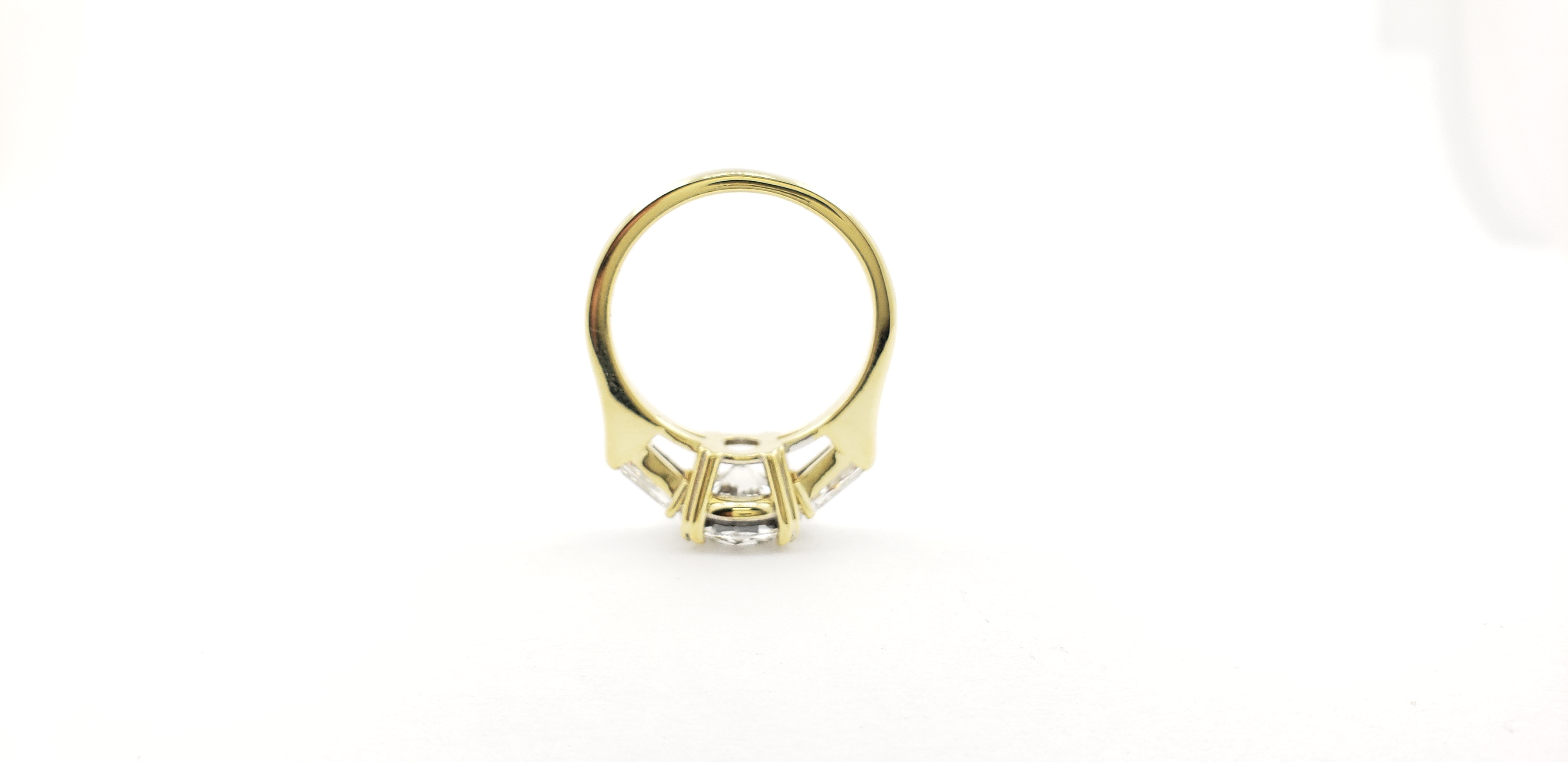 Three Stone Round & Baguette Diamond Ring